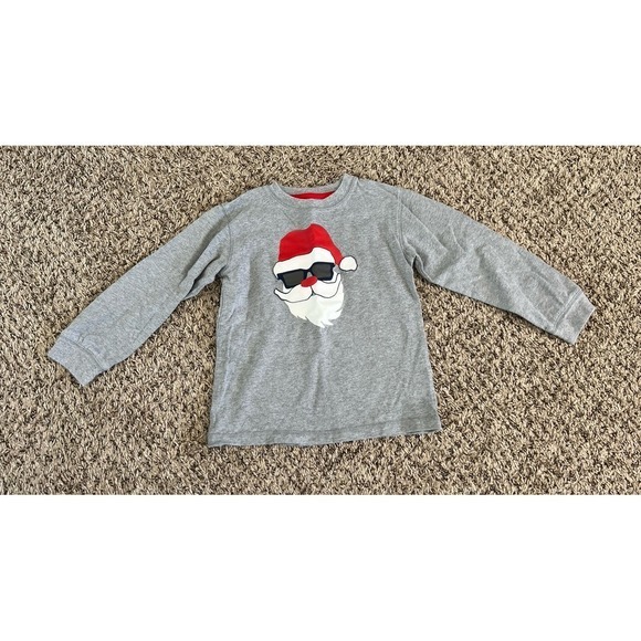 Gymboree‎ boys gray long sleeve tee sunglasses Santa size 5T - Picture 1 of 4